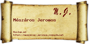 Mészáros Jeromos névjegykártya