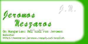 jeromos meszaros business card